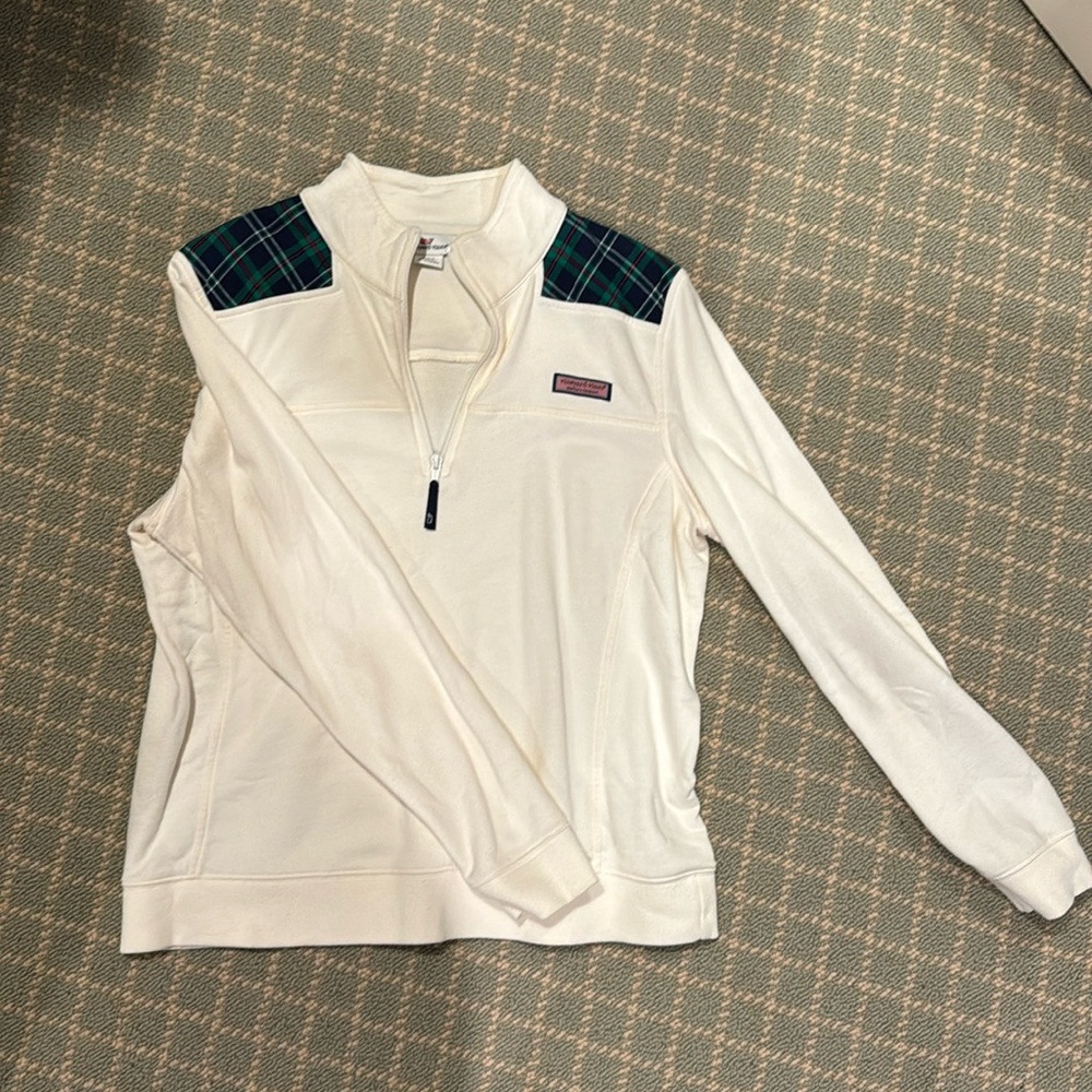 Vineyard Vines Shep Shirt - Marshmellow and blue tartan